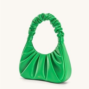 GABBI RUCHED HOBO HANDBAG - GRASS GREEN